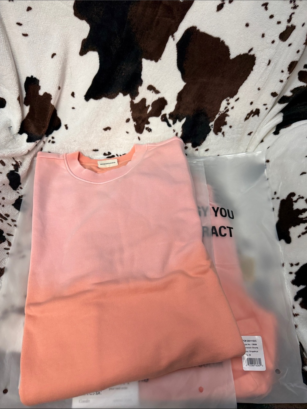Women's Ombre Orange L/S Crewneck Sweatshirt & shorts